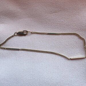Dainty 10k yellow gold bar link bracelet, just over 6.5 inches